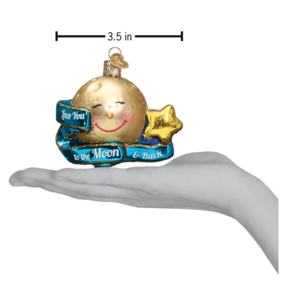 Love You to the Moon Glass Ornament - Image 3