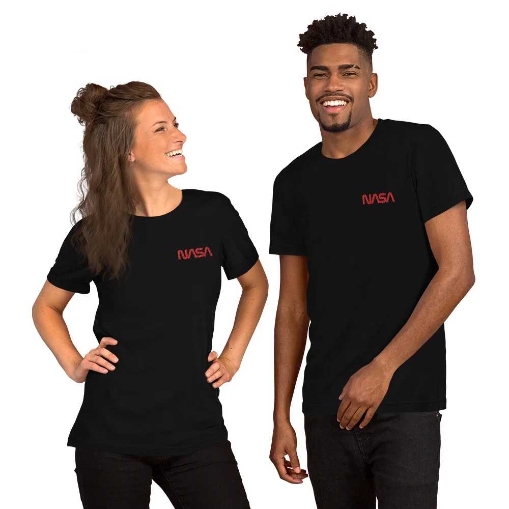NASA Worm Embroidered  Unisex T-Shirt - Image 11