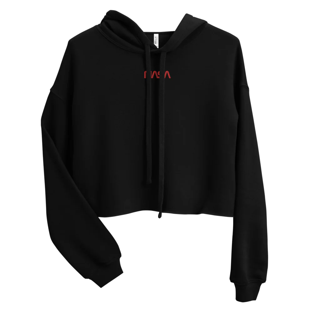 NASA Worm Ladies Crop Hoodie - Image 2
