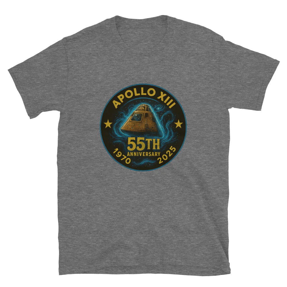 Vintage Apollo 13 55th Anniversary Unisex T-Shirt - Image 3
